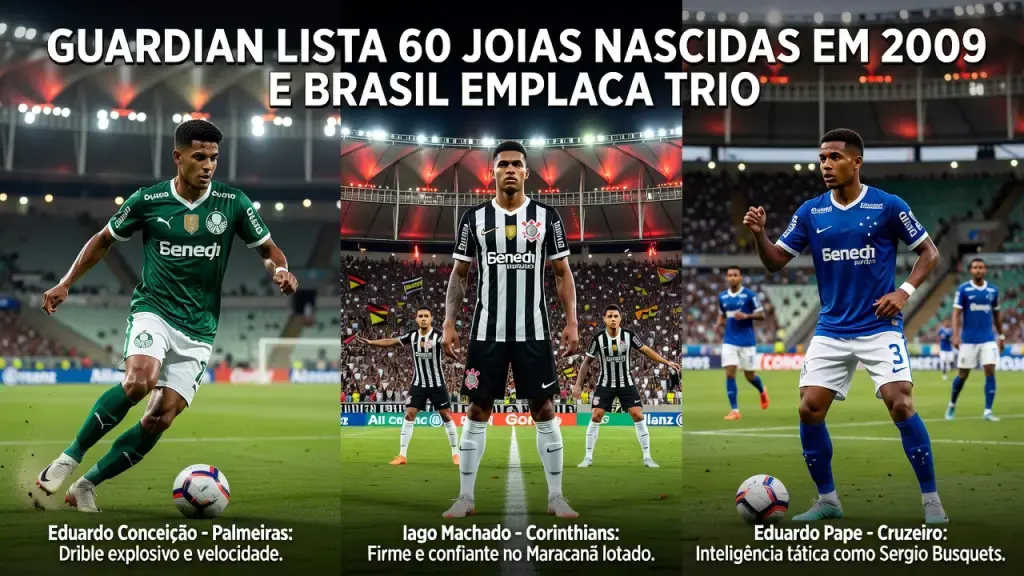 Guardian lista 60 joias nascidas em 2009 e Brasil emplaca trio